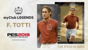 Pes 2019: konami schiera totti in prima linea