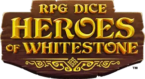 Rpg dice: heroes of whitestone logo