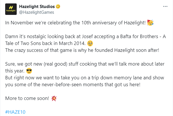 Hazelight Studios tweet