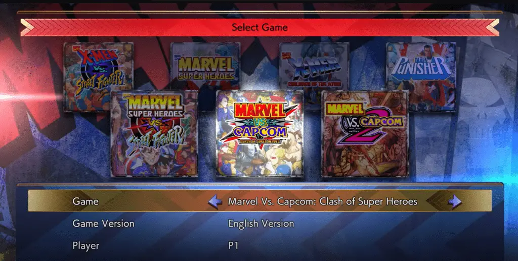 Marvel super heroes vs street fighter clash